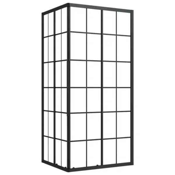 Dušikabiin ESG-turvaklaasist musta ruudustikuga, 90 x 70 x 180 cm – 2