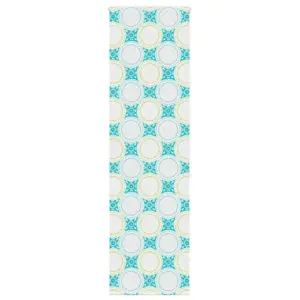 Veekindel dušikardin-ruloo ornamentmustriga, sinine, 70 x 240 cm