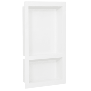 Dušinišš 2 riiuliga, kõrgläikega valge, 41 x 69 x 9 cm