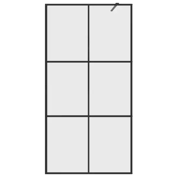 Dušinurga klaassein läbipaistva ESG-klaasi ja musta raamiga, 100 x 195 cm – 4