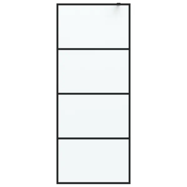 Dušinurga sein musta alumiiniumraamiga, matt karastatud klaas, 80 x 195 cm – 3