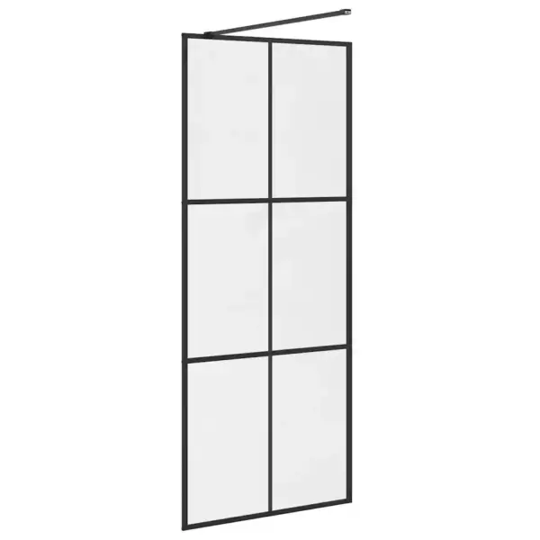 Läbipaistev dušinurga sein ESG-turvaklaasiga, must raam, 80 x 195 cm – 6