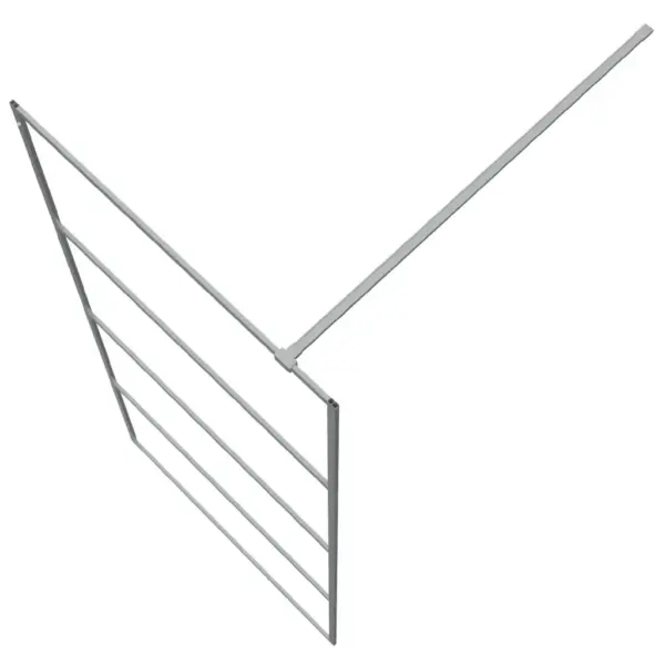 Dušinurga sein, hõbedane raam, läbipaistev ESG-klaas, 90 x 195 cm – 5