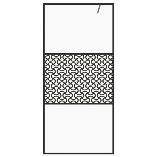 Dušinurga klaassein ESG-turvaklaasist, must raam, 100 x 195 cm – 3