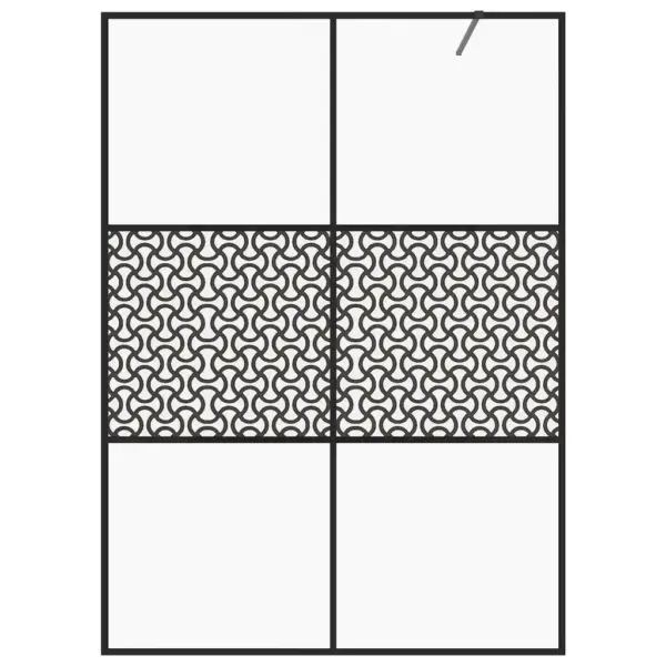 Dušinurga sein läbipaistvast ESG-turvaklaasist, must raam, 140 x 195 cm – 3