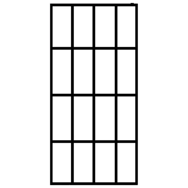 Tööstusliku stiiliga dušinurga sein karastatud klaasiga, musta alumiiniumraamiga, 80 x 195 cm – 3