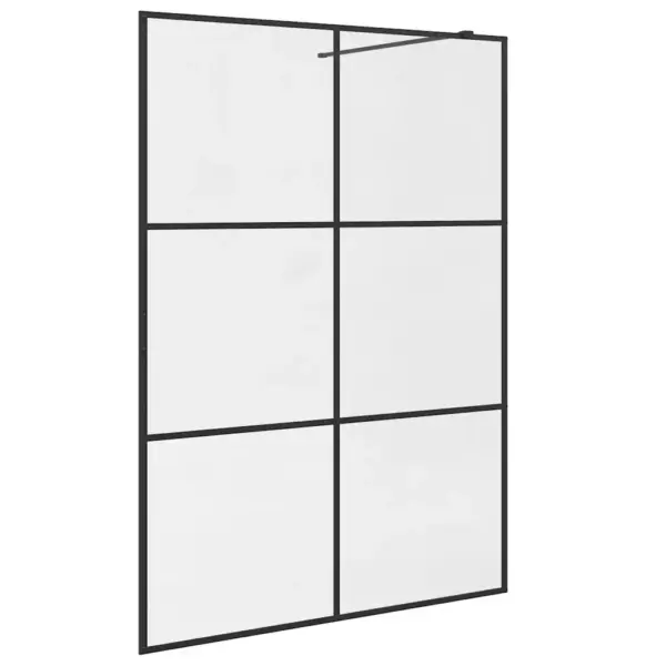 Dušinurga sein läbipaistev ESG-klaas must raam 140 x 195 cm – 2