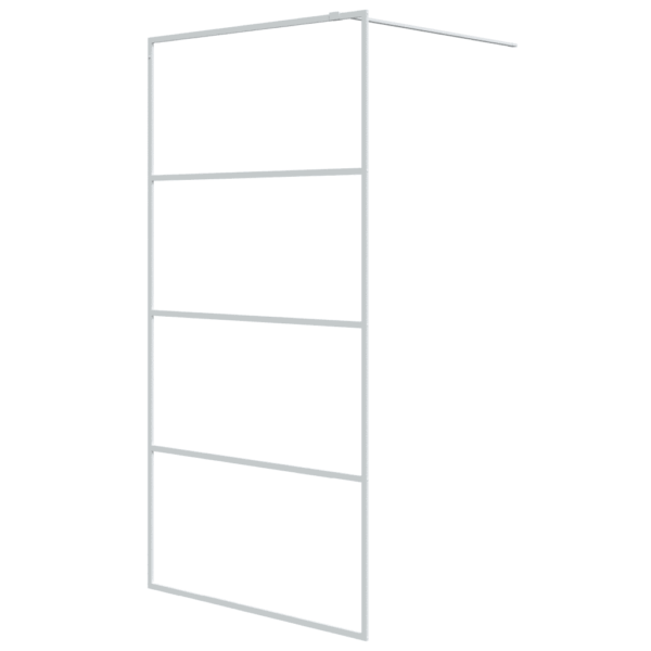 Dušinurga sein valge alumiiniumraamiga, läbipaistev ESG-klaas, 100 x 195 cm – 2