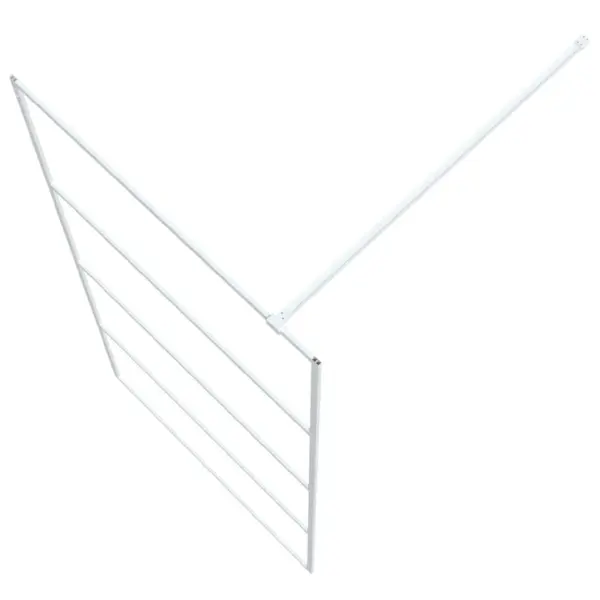 Dušinurga sein valge alumiiniumraamiga, läbipaistev ESG-klaas, 100 x 195 cm – 5