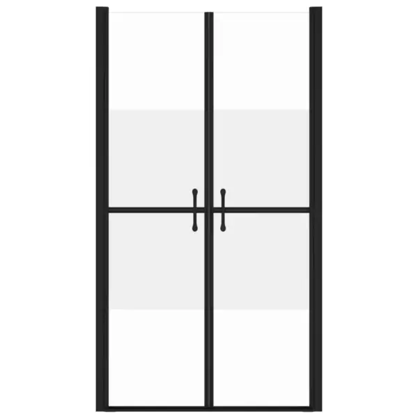 Dušinurga uks poolmati ESG klaasiga, reguleeritav 78–81 x 190 cm, must alumiiniumraam – 3