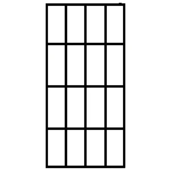 Dušinurga vahesein matt karastatud klaasiga, must raam, 90 x 195 cm – 3