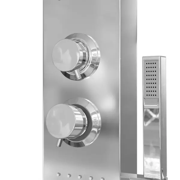 Dušipaneeli süsteem vihmaduši ja massaažifunktsiooniga, hõbedane roostevabast terasest, kandiline, 15 x 47 x 114 cm – 8