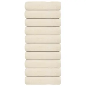 Duširätikute komplekt FROGN, 10 tk, kreemjasvalge, 100% puuvill, 70 x 140 cm, 360 g/m²