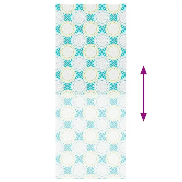 Veekindel duširull-ruloo ornamentmustriga, sinine PEVA, 100 x 240 cm – 5