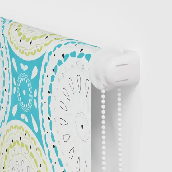 Veekindel duširull-ruloo ornamentmustriga, sinine PEVA, 100 x 240 cm – 9