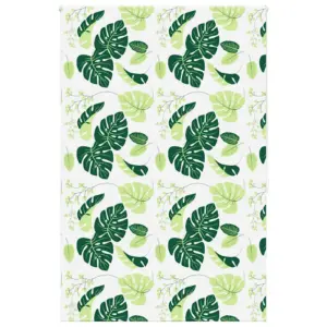 Veekindel duširull-ruloo roheliste lehtede mustriga, 160 x 240 cm