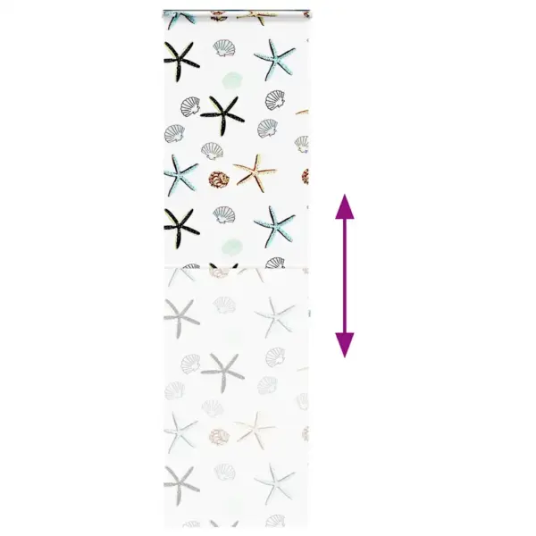 Kassetiga duširuloo meritähtede ja merekarpidega, PEVA, 60 x 240 cm – 5