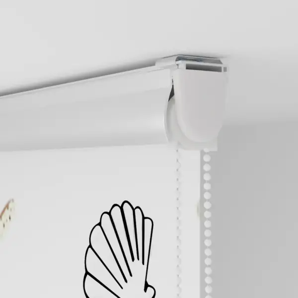 Kassetiga duširuloo meritähtede ja merekarpidega, PEVA, 60 x 240 cm – 9