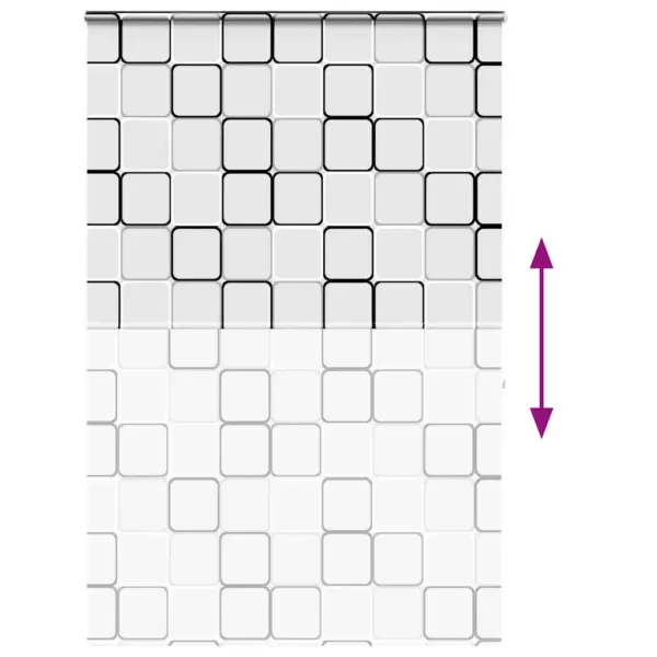 Kassetiga duširuloo ruudumustriga, PEVA, 160 x 240 cm – 5