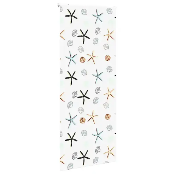 Veekindel duširuloo merekarpide ja meritähtede mustriga, PEVA, 100 x 240 cm, mitme paigaldusviisiga – 3