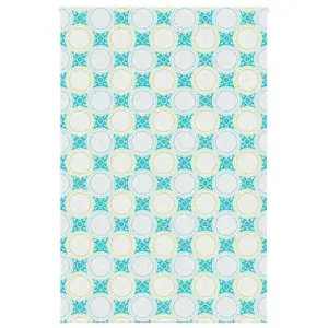 Veekindel duširuloo ornamentmustriga, sinine, 150 x 240 cm
