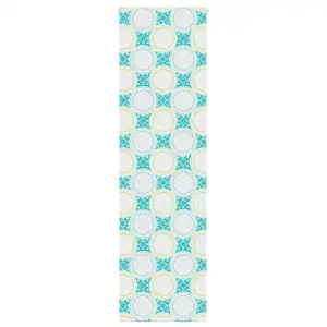Duširuloo ornamentmustriga, sinine PEVA, 60 x 240 cm