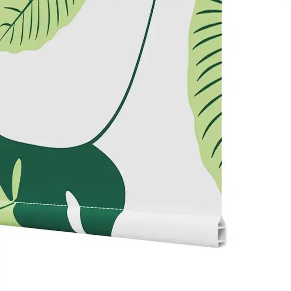 Duširuloo roheliste lehtede mustriga, PEVA, 100 x 240 cm – 12