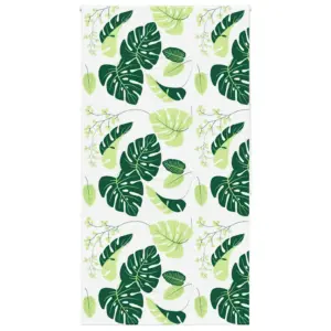 Duširuloo roheliste lehtede mustriga, PEVA, kettmehhanismiga, 120 x 240 cm