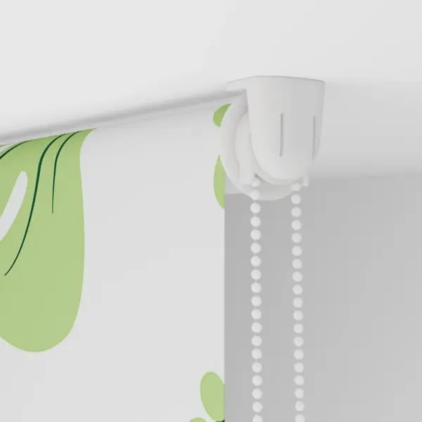 Duširuloo roheliste lehtede mustriga, PEVA, kettmehhanismiga, 120 x 240 cm – 10