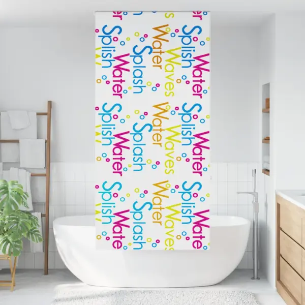 Mitme paigaldusviisiga duširuloo Splash mustriga, PEVA, 90 x 240 cm – 2