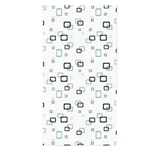 Veekindel duširuloo geomeetrilise mustriga, valge PEVA, 140 x 240 cm