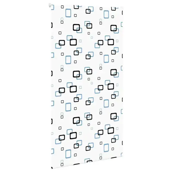 Veekindel duširuloo geomeetrilise mustriga, valge PEVA, 140 x 240 cm – 3