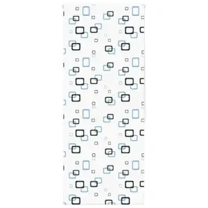 Veekindel duširuloo geomeetrilise mustriga, valge PEVA, 90 x 240 cm