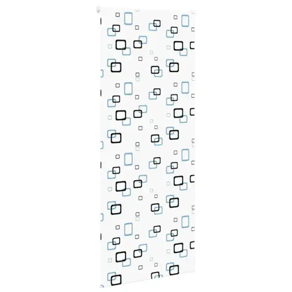 Veekindel duširuloo geomeetrilise mustriga, valge PEVA, 90 x 240 cm – 3