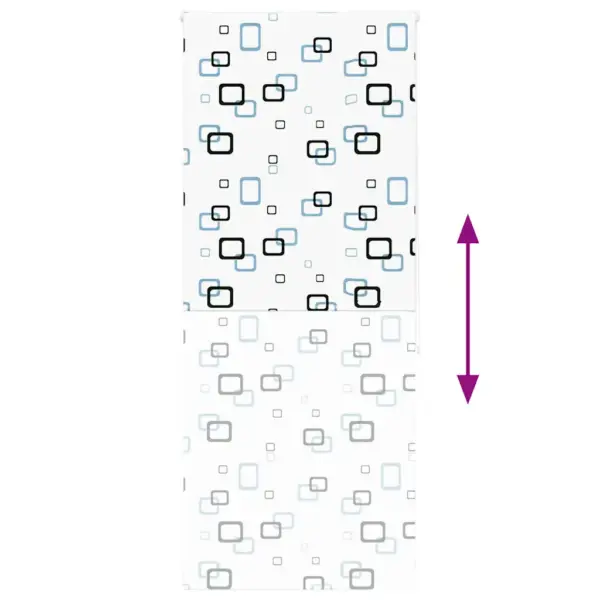 Veekindel duširuloo geomeetrilise mustriga, valge PEVA, 90 x 240 cm – 5