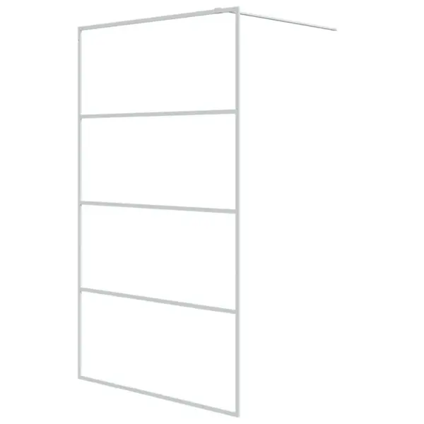 Dušisein valge alumiiniumraamiga, läbipaistev ESG-klaas, 115 x 195 cm – 2