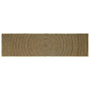 Looduslik-must džuudist vaip, modernne, masinpestav, 80 x 300 cm