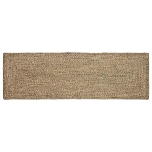 Ristkülikukujuline džuut-alavaip, looduslik ja must, 80 x 250 cm