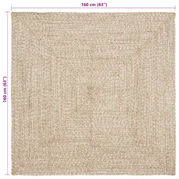 Kandiline džuutist alavaip, looduslik ja valge, 160 x 160 cm – 8