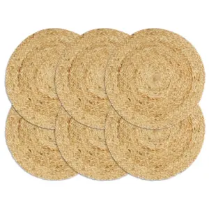 Ümmargused džuutlauamatid, 6 tk, naturaalne, 38 cm