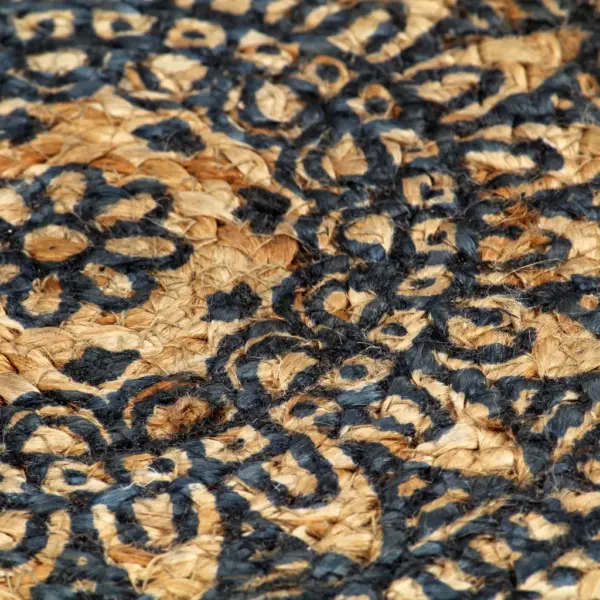 Käsitsi punutud ümmargused džuutlauamatid tumesinise mustriga, 6 tk, 38 cm – 4