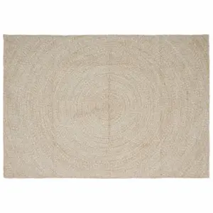 Modernne džuutvaip, ristkülik, looduslik ja valge, 200 x 290 cm