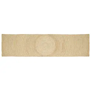 Pikk džuutvaip looduslik ja valge, 60 x 400 cm