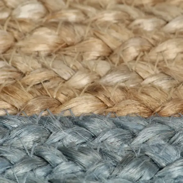 Ümmargune käsitsi valmistatud džuutvaip oliivirohelise äärega, 180 cm – 5