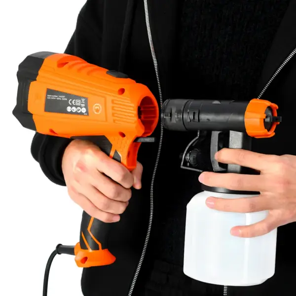 Elektriline värvipüstol 500 W, 3 düüsi (1,2/1,8/2,5 mm), 800 ml paagiga – 11