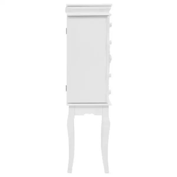 Eraldiseisev valge ehtekapp, MDF ja männipuit, 34 x 26 x 94 cm - 4