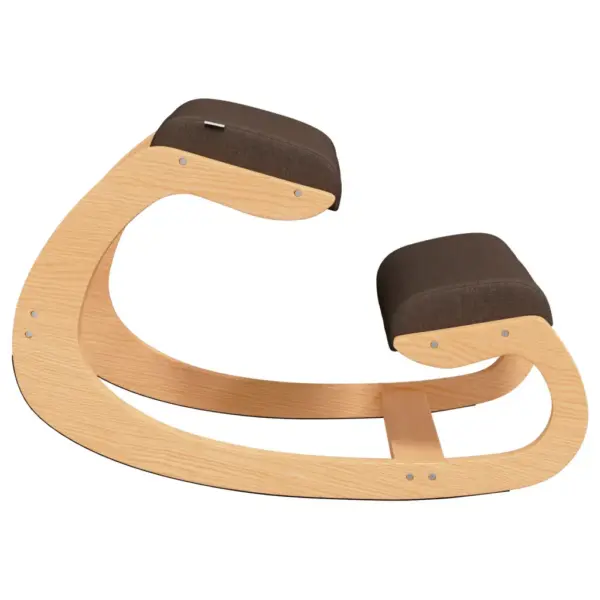 Ergonoomiline kiikuv põlvitustool, pruun, kase- ja tammevineer, 55 x 84 x 55 cm – 4