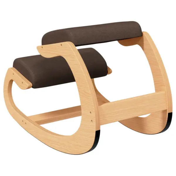 Ergonoomiline kiikuv põlvitustool, pruun, kase- ja tammevineer, 55 x 84 x 55 cm – 5