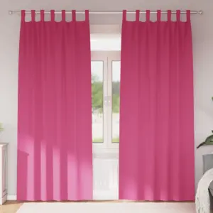Pimendavad kardinad rõngaste ja konksusüsteemiga, erk roosa, 2 tk, 225 x 140 cm, polüester