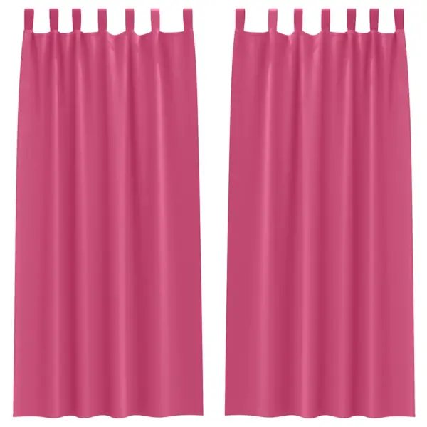Pimendavad kardinad rõngaste ja konksusüsteemiga, erk roosa, 2 tk, 225 x 140 cm, polüester – 2